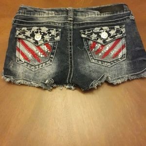 New wallflower USA flag jean shorts Sz 3